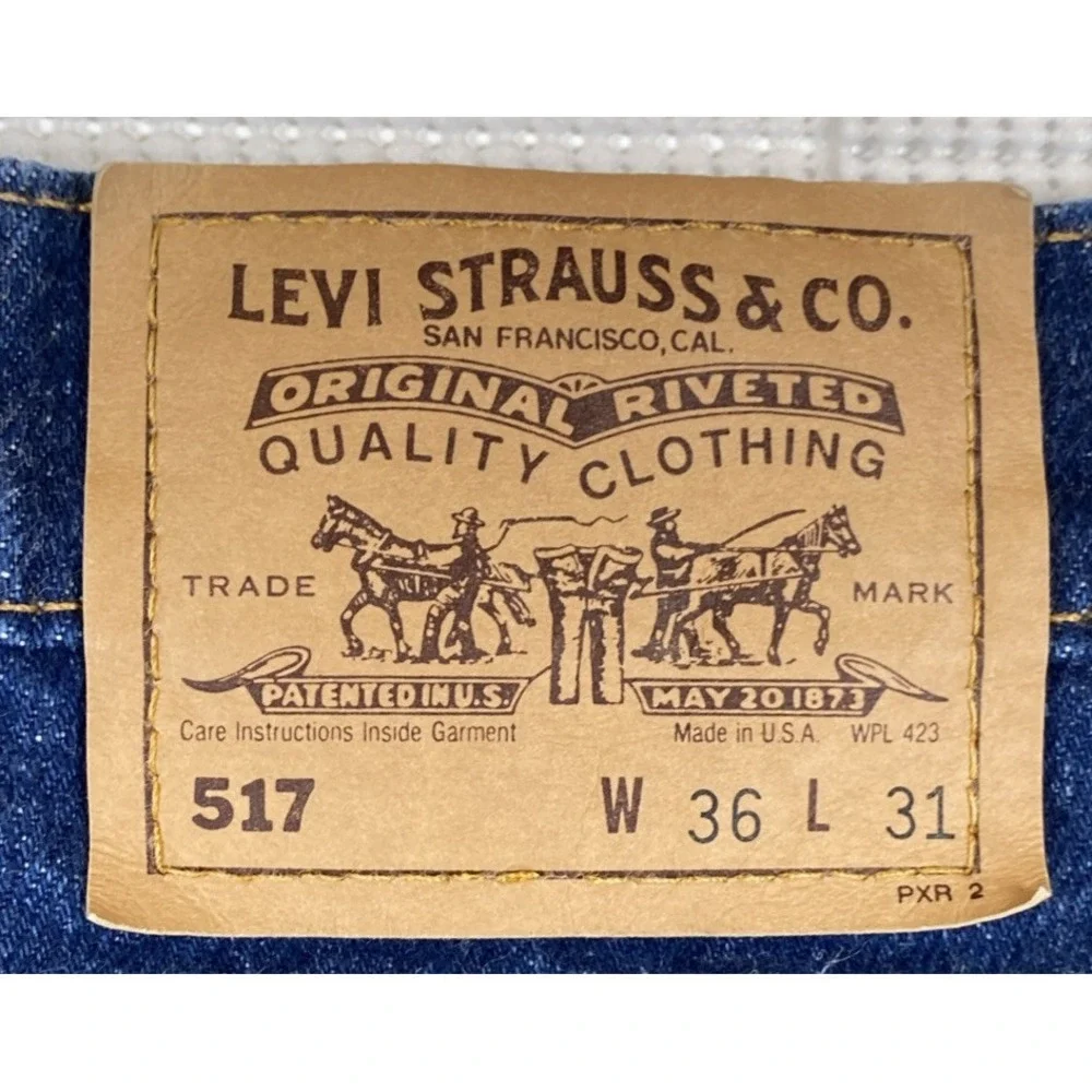 Levi's Men's 517 Orange‎ Tab Denim Blue Jeans 36x31 (Actual 34x31) Vintage USA